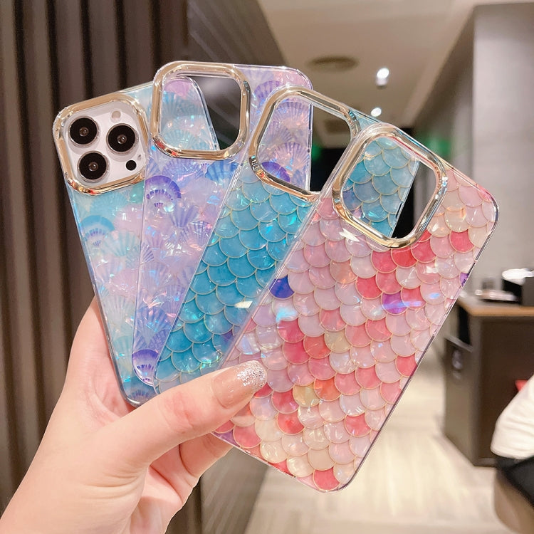 Para iPhone 15 Funda para Teléfono PC + TPU con Patrón de Concha de Cristal Colorido (Leopardo Claro) - MOVILSTORE