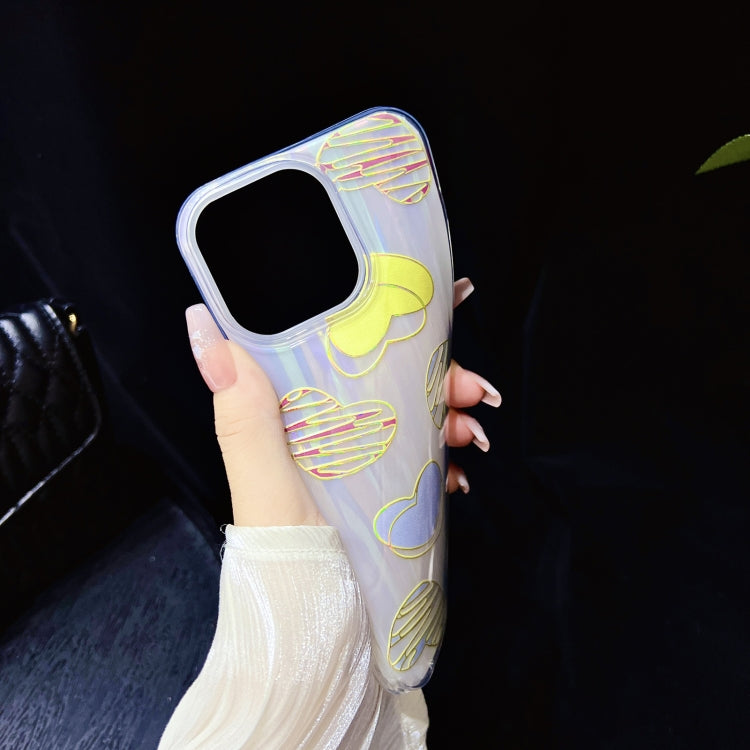 Para iPhone 15 Funda para Teléfono TPU + PC con Película de Color Galvanizada (Flores Azules) - MOVILSTORE