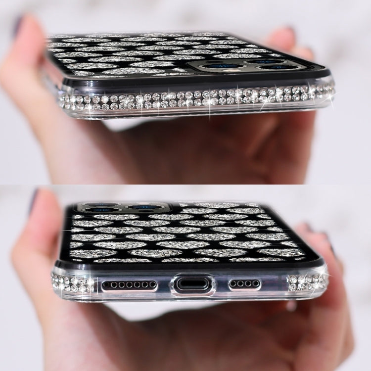 Para iPhone 15 Love Hearts Diamond Mirror Funda para Teléfono TPU (Negro) - MOVILSTORE