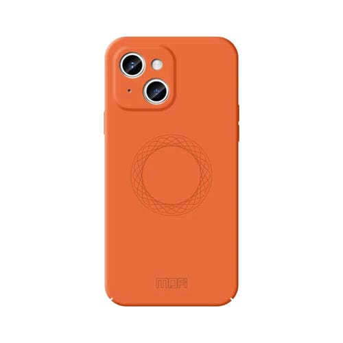 Para iPhone 15 Mofi Qin Series Magsafe Skin Feel Funda de Silicona para Teléfono con Todo Incluido (Naranja) - MOVILSTORE