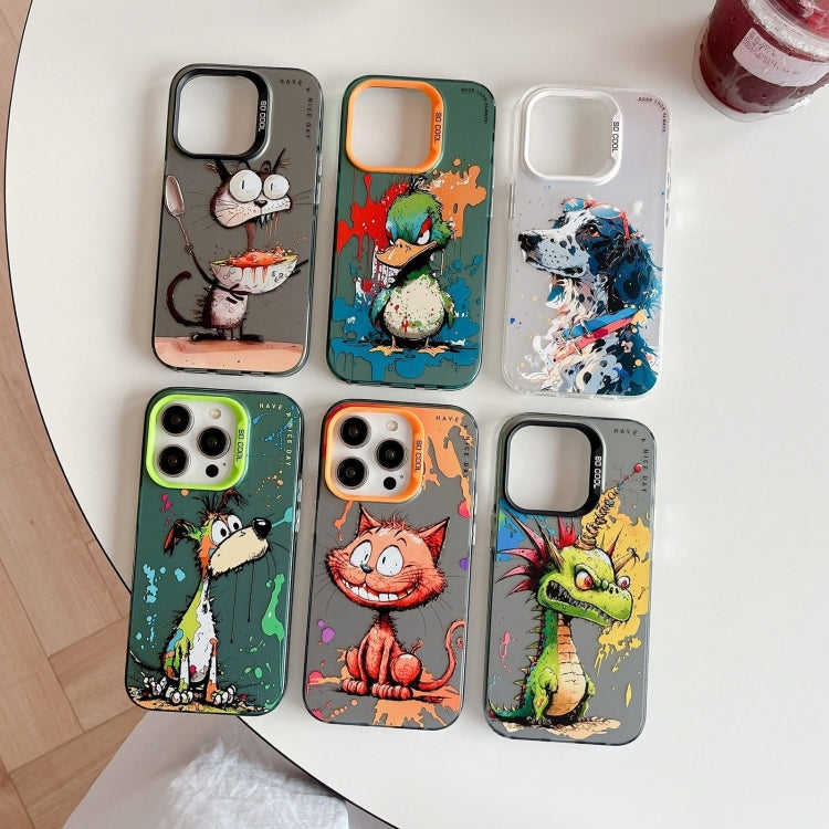 Para iPhone 15 Patrón de Animales Serie de Pintura al Óleo PC + Estuche para Teléfono TPU (Pato Ira) - MOVILSTORE
