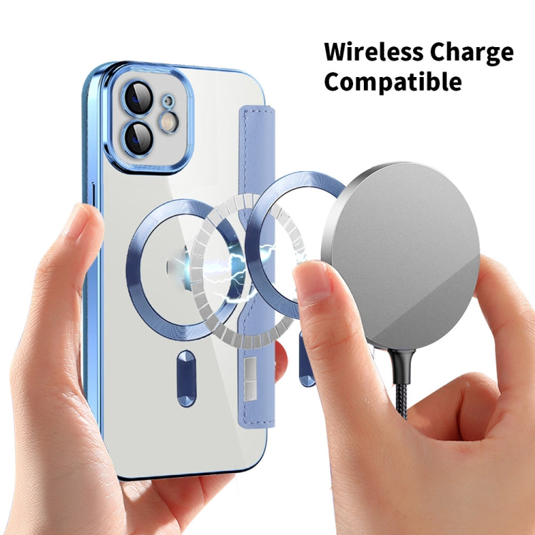 Para iPhone 15 Shield Magsafe Rfid Funda de Teléfono de Cuero con Rombos Antirrobo (Púrpura) - MOVILSTORE