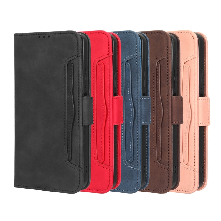 Para iPhone 15 Skin Feel Becerro Textura Ranuras para Tarjetas Funda de Cuero para Teléfono (Marrón) - MOVILSTORE