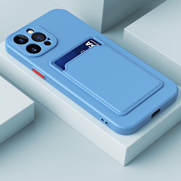 Para iPhone 15 Skin Feel Card Contraste Color Botón TPU Funda para Teléfono (Azul Cielo) - MOVILSTORE