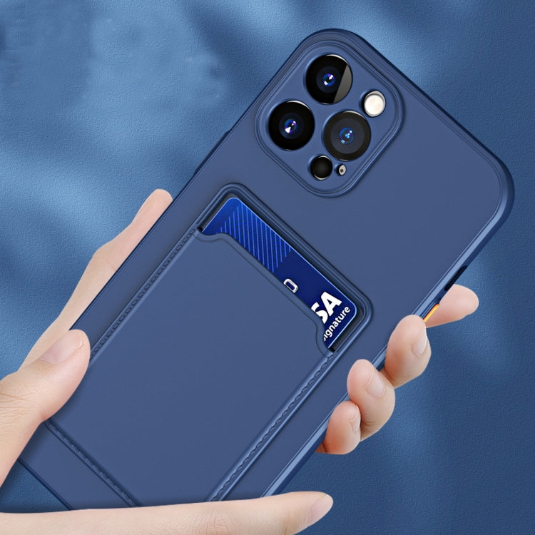 Para iPhone 15 Skin Feel Card Contraste Color Botón TPU Funda para Teléfono (Azul Cielo) - MOVILSTORE