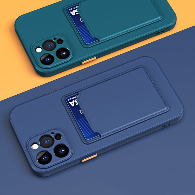 Para iPhone 15 Skin Feel Card Contraste Color Botón TPU Funda para Teléfono (Púrpura) - MOVILSTORE