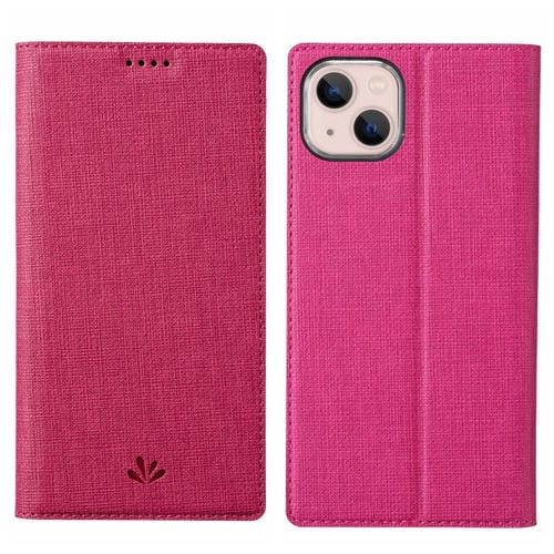 Para iPhone 15 Vili Dmx Series Funda con Tapa Horizontal de Atracción Magnética de Cuero TPU + Pu a Prueba de Golpes (Rojo Rosa) - MOVILSTORE