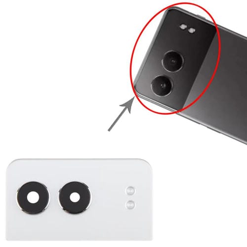 Couvercle de Lentille de Caméra Arrière d'Origine OnePlus Nord 4 (Blanc)